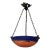 Antique French Lighting Bowl Chandelier With Sunset Colors, Reds & Blues, Ca. 1915 For Sale