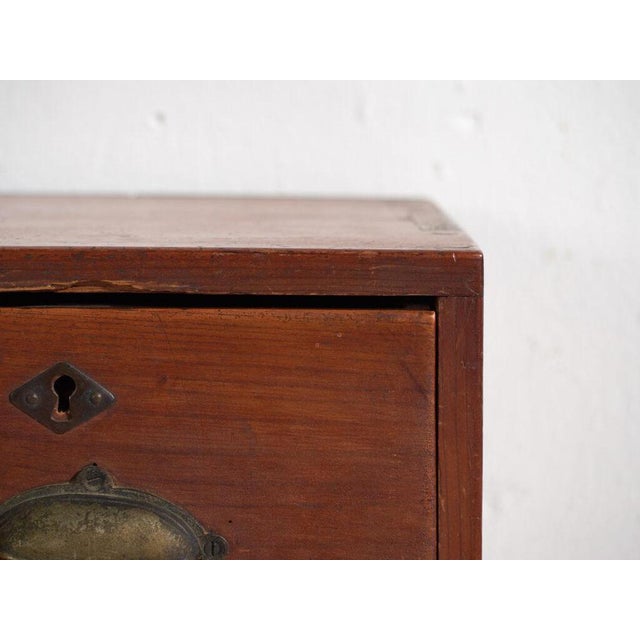 Wood Small Antique Japanese File Cabinet For Sale - Image 7 of 11