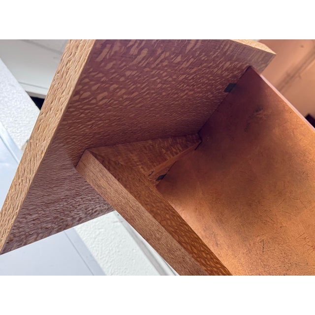 1990s Circa 1992 Memphis Side Side Table With Egg Shaped Faux Stone Base For Sale - Image 5 of 12