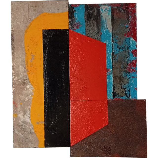 Paint Contemporary Abstract Rust, Tempera, Aerosol on Metal "N 40" by Andre Debono For Sale - Image 7 of 8