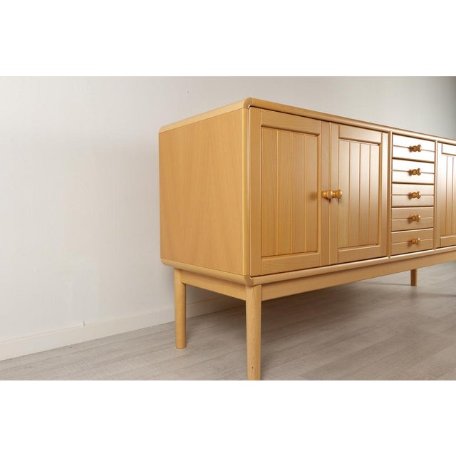 1990s Vintage Danish Modern Beech Sideboard from Falsig Furniture Factory, 1980s For Sale - Image 5 of 18