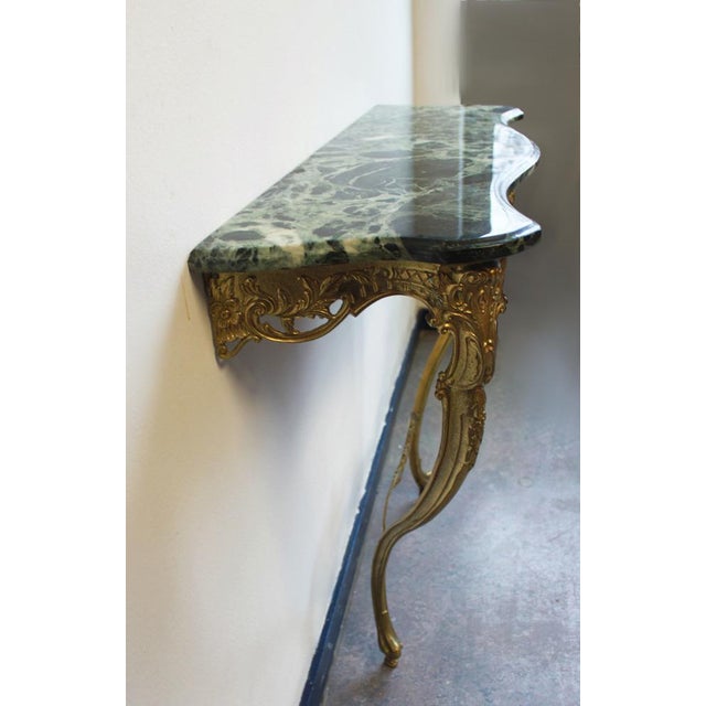 Metal Bronze Wall Console and Mirror, Set of 2 For Sale - Image 7 of 10