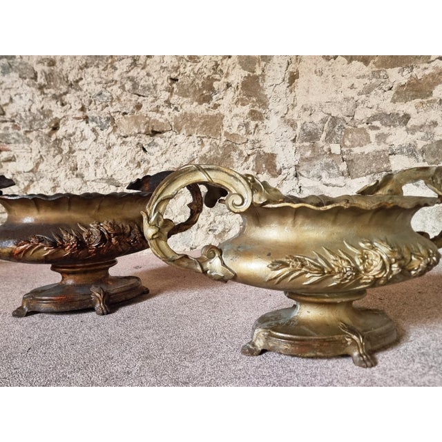 Large Antique Cast Iron Jardinière on Foot, France, 1900s For Sale - Image 7 of 12