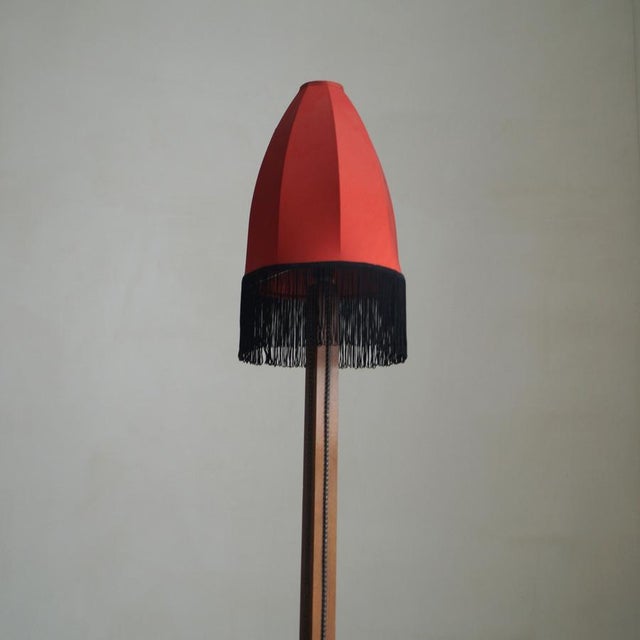 Dutch Amsterdamse School Art Deco Floor Lamp in Oak and Macassar Ebony, 1920s For Sale - Image 4 of 13