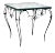 René Prou Style Art Deco Black Wrought Iron & Glass Top Side Table France, 1940 For Sale