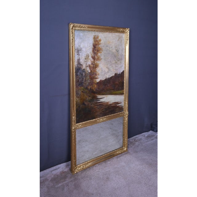 Louis XVI Style Giltwood Trumeau Mirror, Early 20th Century For Sale - Image 3 of 18