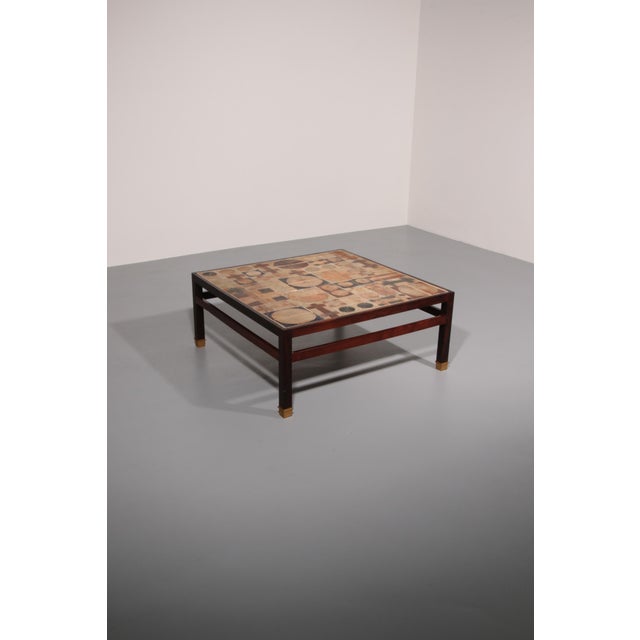 1960s Tue Poulsen Square Tile Top Coffee Table of Wengé by Erik Wørts Denmark 1960s For Sale - Image 5 of 10