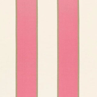 Schumacher Montebello Stripe Fabric in Berry For Sale