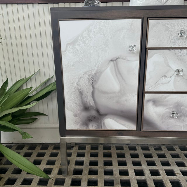 Wood Lakeshore Watercolor Cabinet For Sale - Image 7 of 7