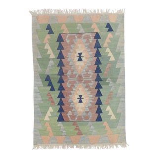 Vintage Persian Shiraz Kilim Rug, 03'11 X 05'07 For Sale