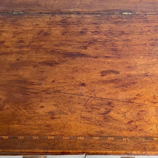 Italian Desk in Wood with Drawers and Brass Handles, Late 1800s For Sale - Image 10 of 18