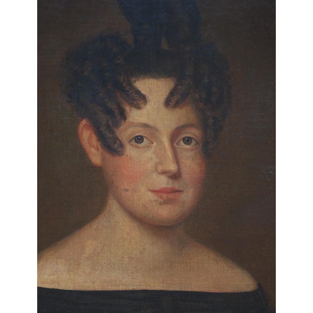 American Portrait Painting of a Lady of the Verplanck Family, 1820s For Sale - Image 11 of 12