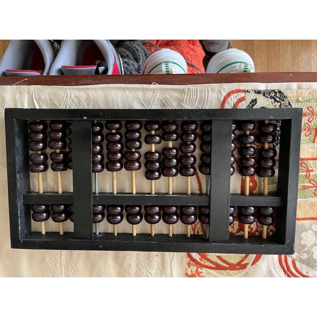 Vintage Hand Carved Wood Desk Set Abacus Expanding Book Rack Letter Opener - Set of 5 For Sale - Image 12 of 15