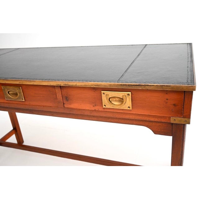 Antique Military Campaign Desk in Yew Wood, 1950s For Sale - Image 9 of 10