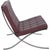 Ludwig Mies van der Rohe Barcelona chair upholstered in burgundy colored leather, and with a steel frame. The chair is...
