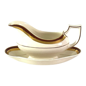 Crownford China-Burslem, England-Vintage Gravy, Boat and Saucer
