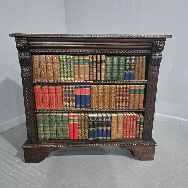 Open Bookcase in Carved Oak For Sale - Image 9 of 9