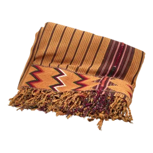 Vintage Handwoven Tribal Nigerian Kente Cloth Wedding Blanket Textile