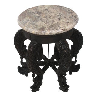 1920s Teak Chinese Rotating Plant Stand For Sale