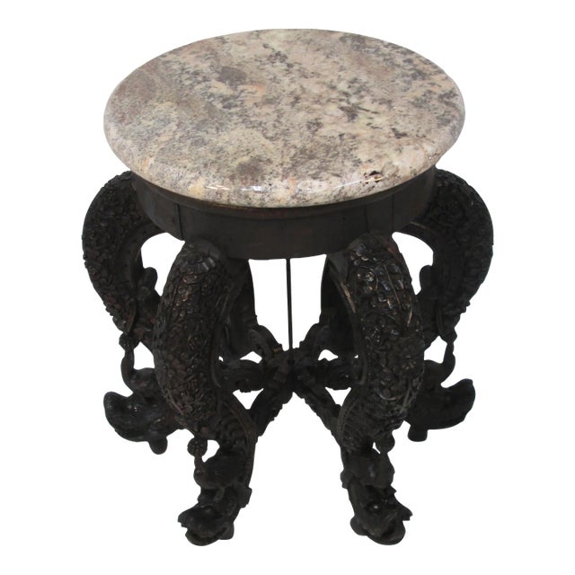 1920s Teak Chinese Rotating Plant Stand For Sale