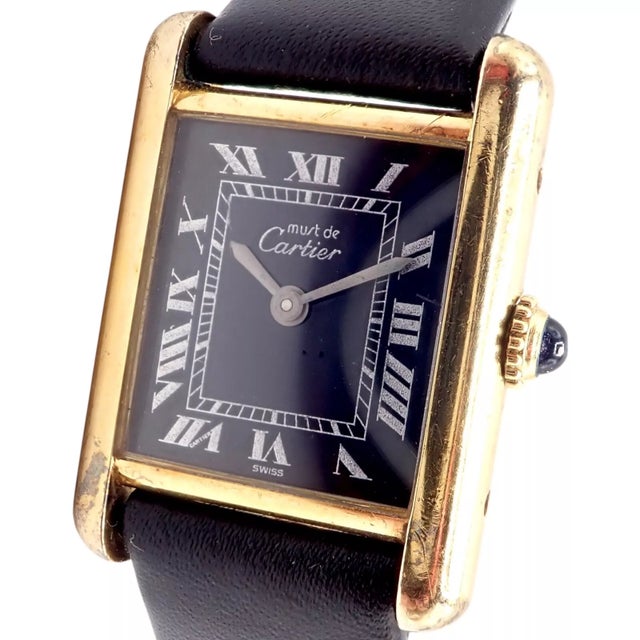 1970s Cartier Must De Silver 925 Argent Vermeil Manual Wind
