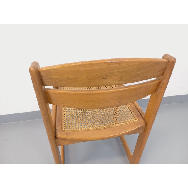 1980s Vintage Sleigh Chair in Beech and Cane, 1980s For Sale - Image 5 of 13