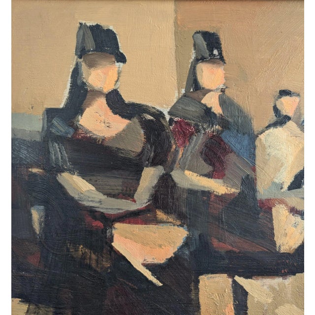 1957 Mid-Century Modern "Senoritas" Vintage Abstract Figurative Oil Painting by Swedish Artist Ivar Morsing, Framed For Sale - Image 11 of 12