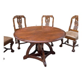 Late 20th Century Woodland Round Solid Wood Dining Table For Sale