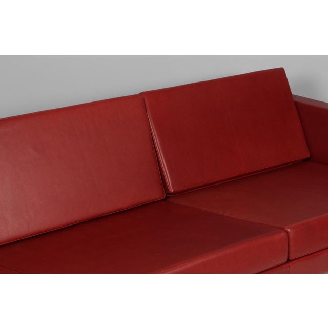 Model 57 Sofa in Black Leather and Steel attributed to Bodil Kjær, 1960s For Sale - Image 6 of 9
