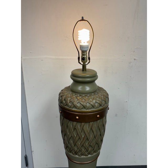 Lamps Forever, Sun Valley Green Lattice Floor Lamp For Sale - Image 4 of 12