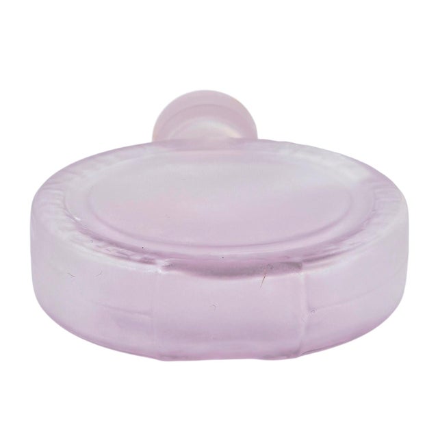 Frosted Uv Reactive Manganese Glass Perfume Bottle With Stopper For Sale In San Francisco - Image 6 of 12