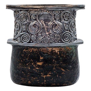 Art Nouveau Austrian Bronze Vase in Silver Plate by Gustav Gurschner, 1890s For Sale