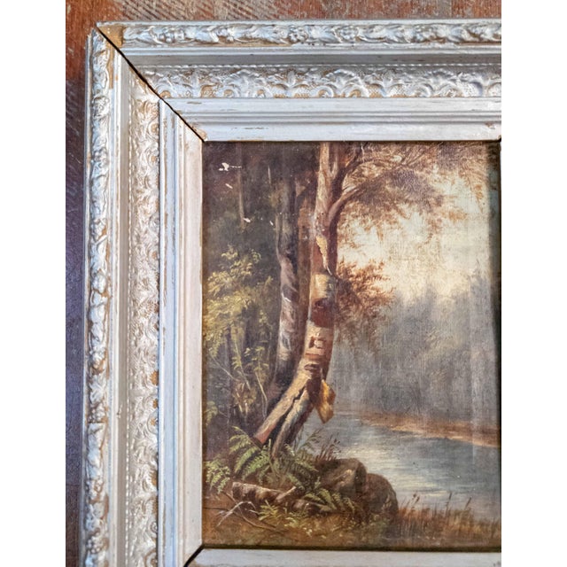 American 19th Century American Hudson River School Painting of Birch Tree Attributed to Julie Hart Beers For Sale - Image 3 of 15