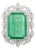 Vintage Art Deco 7.33 Carat Emerald Diamond Cocktail Ring Size 6 in 18k Solid Gold For Sale