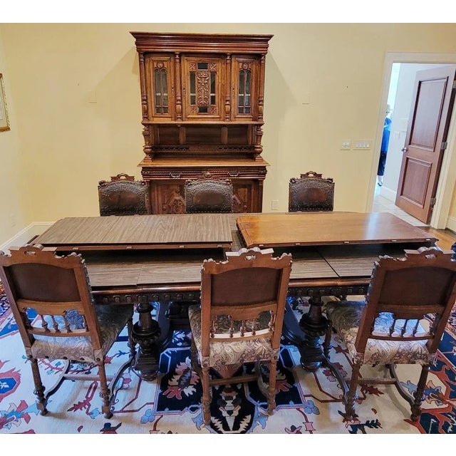 19th C Belgian Baroque Walnut Dining Banquet Table For Sale - Image 4 of 13