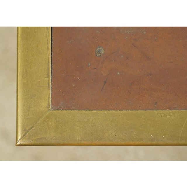 Traditional Mid 20th Century Banque De France Leather Top Wood Bank Writing Desk For Sale - Image 3 of 16