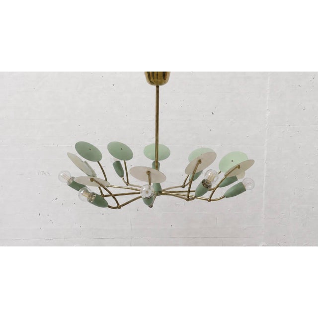 Mid-Century Italian Chandelier in Brass, 1950s For Sale - Image 11 of 11