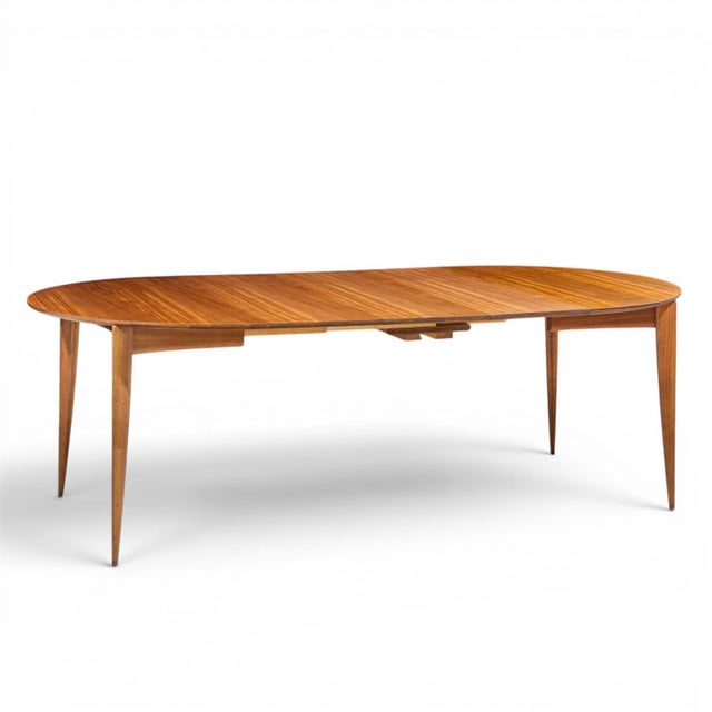 Gio Ponti for Singer & Sons Model 2135 Mid Century Walnut Expanding Dining Table With 4 Leaves For Sale - Image 15 of 18