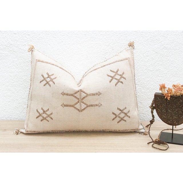 Linen Riad Glow Silk Rug Lumbar Pillow For Sale - Image 8 of 8