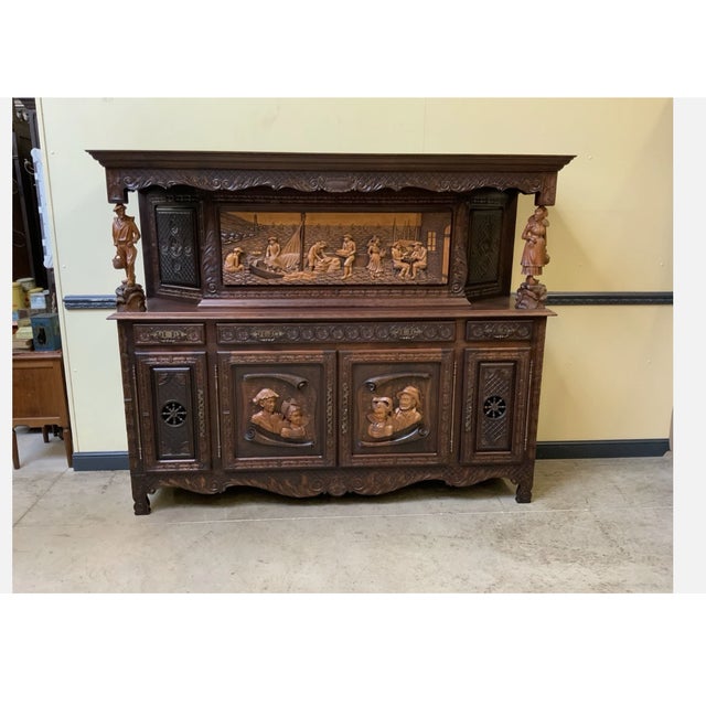 Vintage Monumental Credenza, 1945 For Sale - Image 11 of 11