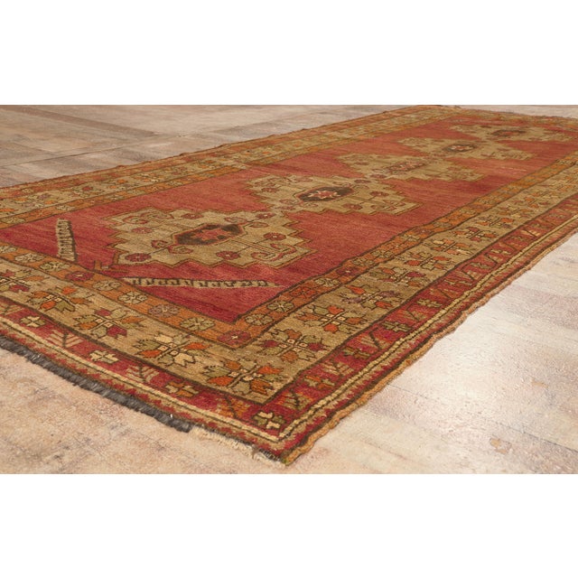 Brick Red Vintage Turkish Oushak Rug, 05'04 X 12'03 For Sale - Image 8 of 10