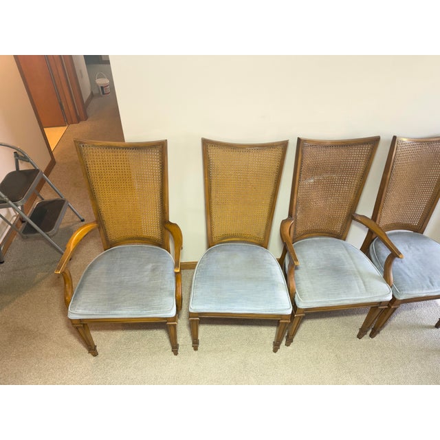 1960s Weiman Sunburst Octagonal Dining Table and Cane-Back Chairs For Sale - Image 11 of 12