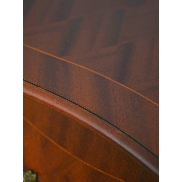 French Style Inlaid Mahogany Bombe Chest Commode For Sale - Image 13 of 17