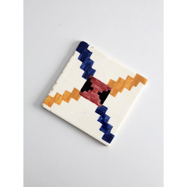Mid-Century Hand-Painted Ceramic Tile For Sale - Image 4 of 9