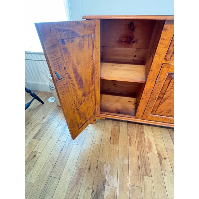 American Estate Dr Dimes Custom Tiger Maple Sideboard For Sale - Image 3 of 12