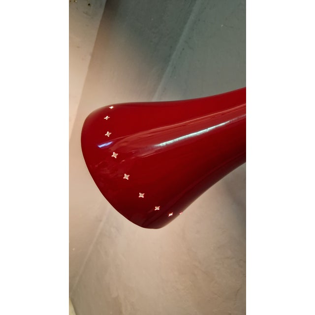 Brass Reading Lamp with Red Cone and Handle, 1950s For Sale - Image 13 of 17