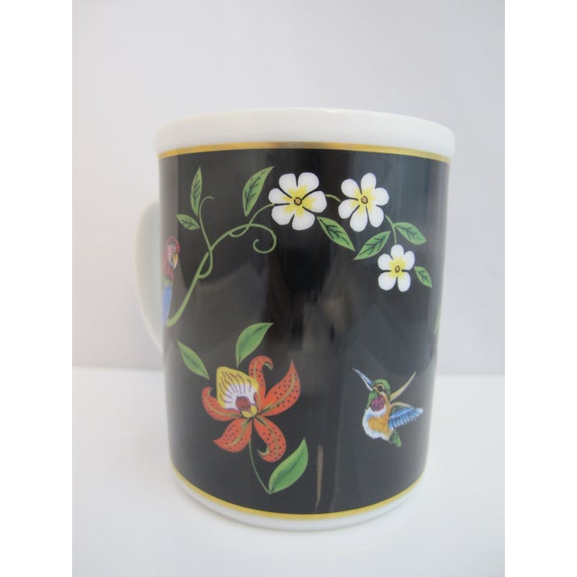 1980s Lynn Chase Leopard Cat Design Jaguar Jungle Porcelain 24k Gold Coffee Mug Cup For Sale - Image 5 of 10
