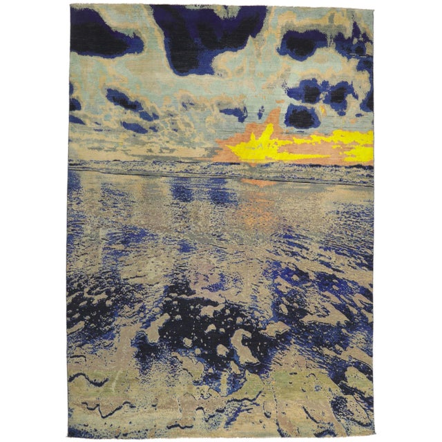Claude Monet Seascape Style Rug, 09'11 X 14'00 For Sale - Image 12 of 12