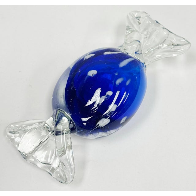 Mid 20th Century Oversized Vintage Murano Style Glass Wrap Candy For Sale - Image 5 of 6