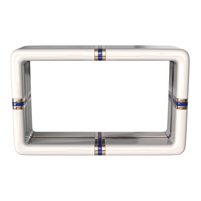 "Armonia" Console With Stainless Steel and Bronze Details, Handmade For Sale - Image 4 of 10